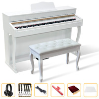 Maestro Best Digital Piano 88 Hammer Action MDP700PWH white for home beginner INCLUDES BENCH