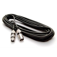 Maximum 20 metre XLR to XLR mic cable, black cable, nickel plated connectors