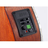 Mahalo 2 Band EQ with LED chromatic tuner display. Series Black 