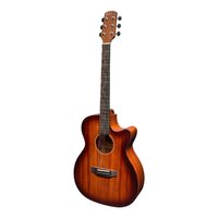 Martinez 'Southern Star' Series Mahogany Solid Top Acoustic-Electric Small Body Cutaway Guitar (Satin Sunburst)