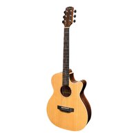 Martinez 'Southern Star' Series Spruce Solid Top Acoustic-Electric Small Body Cutaway Guitar (Natural Gloss)