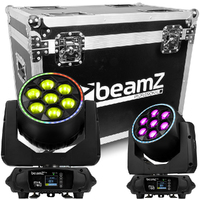 BeamZ Pro MHL760 Moving Head Wash Light 2pcs with Flightcase