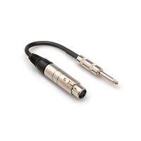 Impedance Transformer, XLR3F to 1/4 in TS, 6 in