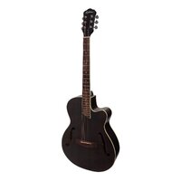 Martinez Jazz Hybrid Acoustic Small-Body Cutaway Guitar (Black)