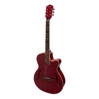 Martinez Jazz Hybrid Acoustic-Electric Small-Body Cutaway Guitar (Red)