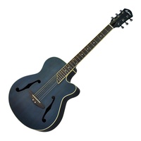 Martinez Acoustic-Electric Jazz Hybrid Small-Body Cutaway Guitar (Blue)