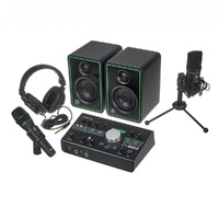 Mackie Home Studio Bundle with Studio Monitors, Monitor Controller/Interface, Dynamic and Condenser Microphones, and Headphones