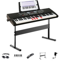 Maestro L100 Beginner 61-Key Digital Lighting Piano Keyboard Package W/ Stand, Headphones & Microphone