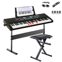 Maestro L100 Beginner 61-Key Musical Keyboard Lighting Package INCL Stand, Bench, Microphone & Accessories