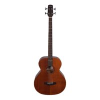 Martinez 'Natural Series' Mahogany Solid Top Acoustic-Electric Bass Guitar (Open Pore)