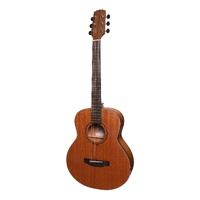 Martinez 'Natural Series' Solid Mahogany Top Acoustic-Electric Mini Short Scale Guitar (Open Pore)