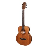 Martinez 'Natural Series' Left Handed Solid Mahogany Top Mini Short Scale Acoustic-Electric Guitar (Open Pore)
