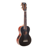 Mahalo Concert Ukulele. Electric/Acoustic. Pearl Series Series Transparent black top Satin 379mm scale.