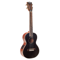 Mahalo Tenor Ukulele. Electric/Acoustic. Pearl Series Series Transparent black top Satin 432mm scale.