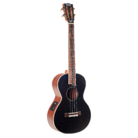 Mahalo Baritone Ukulele. Electric/Acoustic. Pearl Series Series Transparent black top Satin 511mm scale.