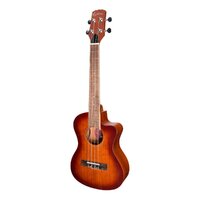 Martinez 'Southern Belle' 6-Series Solid Mahogany Top Acoustic-Electric Cutaway Tenor Ukulele With Hard Case (Sunburst)