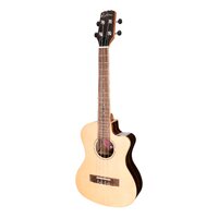 Martinez 'Southern Belle' 7-Series Solid Spruce Top Acoustic-Electric Cutaway Tenor Ukulele with Hard Case (Natural Gloss)