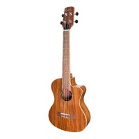 Martinez 'Southern Belle' 8-Series Solid Koa Top Acoustic-Electric Cutaway Tenor Ukulele with Hard Case (Natural Gloss)