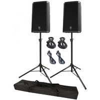 Electrovoice EV ZLX12BT Powered Speakers 2000 Watts Bonus Pack - Incl 2x EV Speakers, Speaker Stands & Bag and 2x XLR Cables
