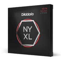 D'Addario NYXL1074 Nickel Wound 8-String Electric Guitar Strings, Light Top / Heavy Bottom, 10-74
