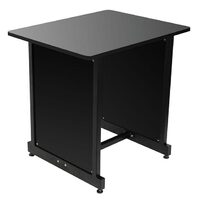 On Stage Wooden Rack Cabinet in Black/Black Steel Frame