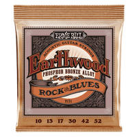 Ernie Ball Earthwood Rock and Blues w/Plain G Phosphor Bronze Acoustic Guitar Strings - 10-52 Gauge
