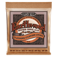 Ernie Ball Erthwd Custom Light 12 String Phosphor Brnz Ac Gtr 10-48