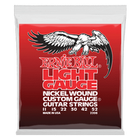Ernie Ball Light Nickel Wound w/ wound G Electric Guitar Strings - 11-52 Gauge