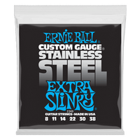 Ernie Ball Extra Slinky Stainless Steel Wound Electric Guitar Strings - 8-38 Gauge