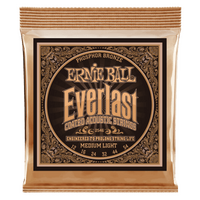 Ernie Ball Everlast Medium Light Coated Phosphor Bronze Acoustic Guitar Strings - 12-54 Gauge