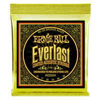Ernie Ball Everlast Medium Coated 80/20 Bronze Acoustic Guitar Strings - 13-56 Gauge