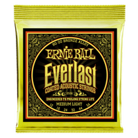 Ernie Ball Everlast Medium Light Coated 80/20 Bronze Acoustic Guitar Strings - 12-54 Gauge