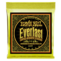 Ernie Ball Everlast Light Coated 80/20 Bronze Acoustic Guitar Strings - 11-52 Gauge