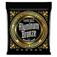 Ernie Ball Medium Light Aluminum Bronze Acoustic Guitar Strings - 12-54 Gauge