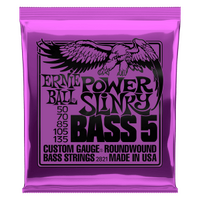 Ernie Ball Power Slinky 5-String Nickel Wound Electric Bass Strings - 50-135 Gauge