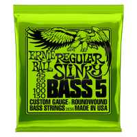 Ernie Ball Regular Slinky 5-String Nickel Wound Electric Bass Strings - 45-130 Gauge