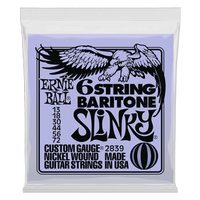 Ernie Ball Slinky 6-String w/ small ball end 29 5/8 scale Baritone Guitar Strings - 13-72 Gauge