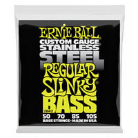Ernie Ball Regular Slinky Stainless Steel Electric Bass Strings - 50-105 Gauge