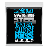 Ernie Ball Extra Slinky Stainless Steel Electric Bass Strings - 40-95 Gauge