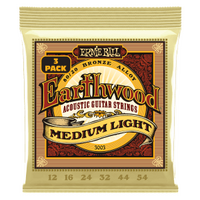 Ernie Ball Earthwood Medium Light 80/20 Bronze Acoustic Guitar Strings 3 Pack - 12-54 Gauge