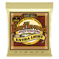 Ernie Ball Erthwd Extra Light 8020 Brnz Ac Gtr Strings 3 Pk 10 50