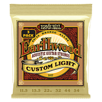 Ernie Ball Erthwd Custom Light 8020 Brnz Ac Gtr Strings 3 Pk 11.5 54