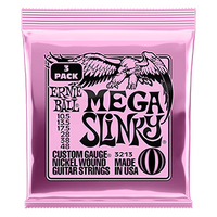 Ernie Ball Mega Slinky Nckl Wnd Elec Gtr Strings 3 Pk 10.5 48