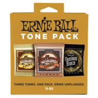 Ernie Ball Light Acoustic Guitar String Tone Pack, 11-52 Gauge