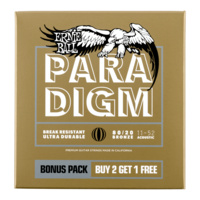 Ernie Ball 3 Pack - 11-52  PARADIGM LIGHT 80/20 BRONZE ACOUSTIC GUITAR STRINGS