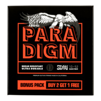 Ernie Ball Skinny Top Heavy Bottom Slinky Paradigm Electric Guitar Strings 3 Piece Pack, 10-52 Gauge