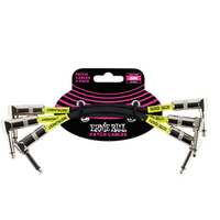 Ernie Ball 6" Angle / Angle Patch Cable 3-Pack - Black  