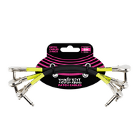 Ernie Ball 6" Flat Angle / Flat Angle Patch Cable 3-Pack - Black  