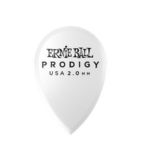 Ernie Ball 2.0mm White Teardrop Prodigy Picks 6-pack