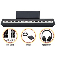 Yamaha P125B 88-Key Weighted Portable Digital Piano (Black) w/ Bonus Accessories